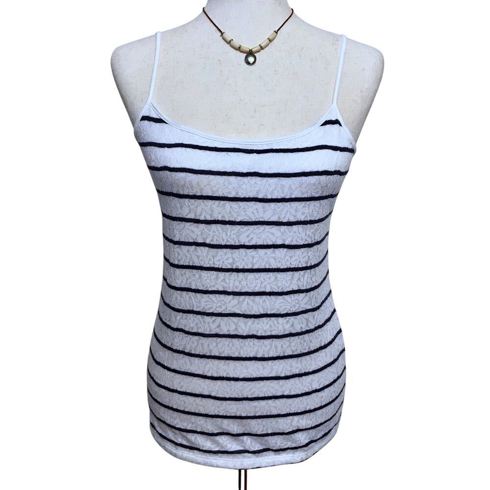 Loft NWT Striped Lace Tank Top Women S